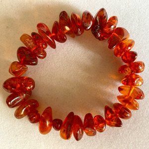 Bracelet Genuine Amber Stretch One Size Fits All Unisex Jewelry Women's Men's